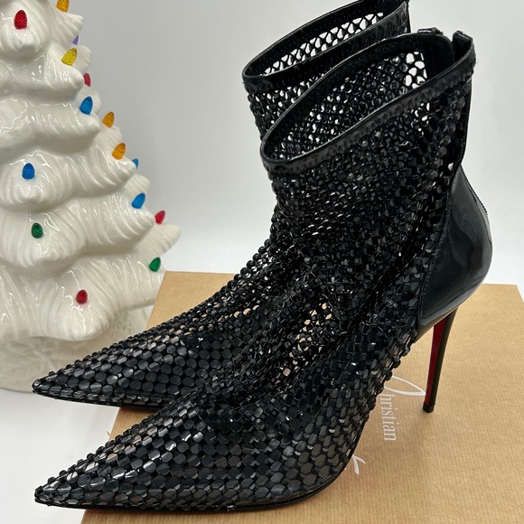 Christian Louboutin Shoes - Women’s Christian Louboutin, Kate Max 100 crystal embellished mesh/patent 40